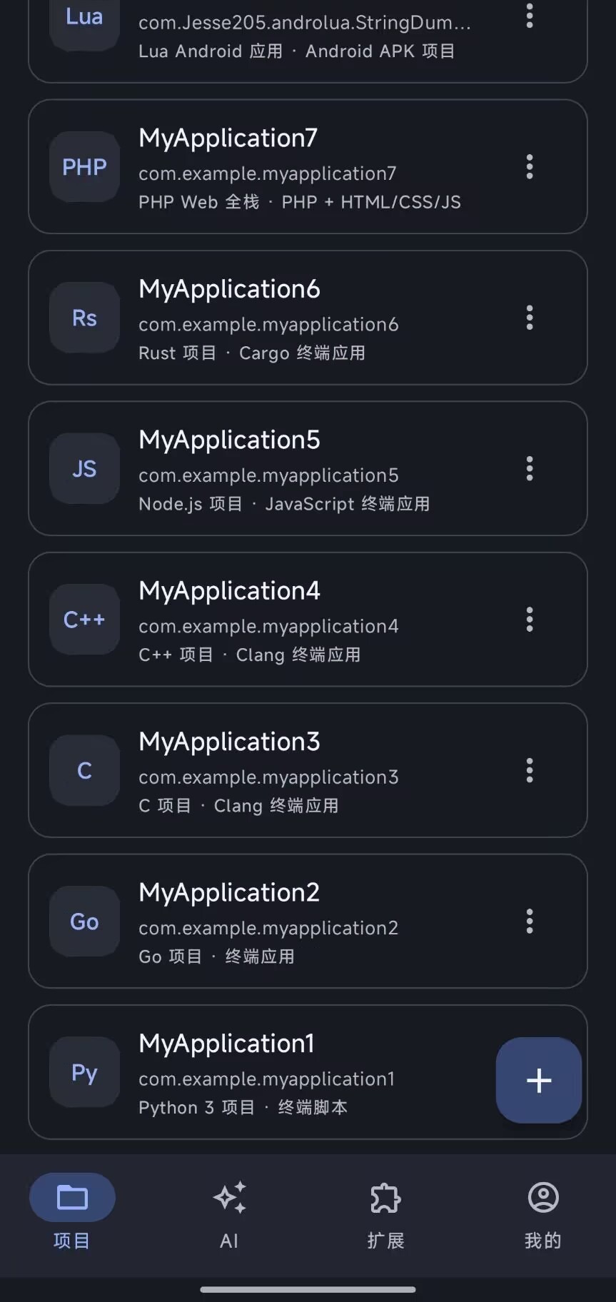 项目列表
